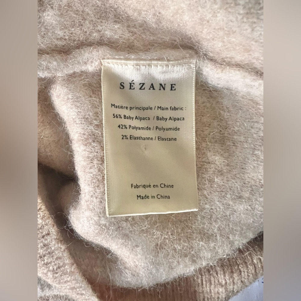 La Maille Sezane Becky Jumper In Camel Baby Alpaca Sweater Size Medium - Picture 5 of 5